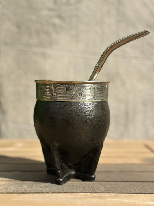 Mate gourd with bombilla BLACK